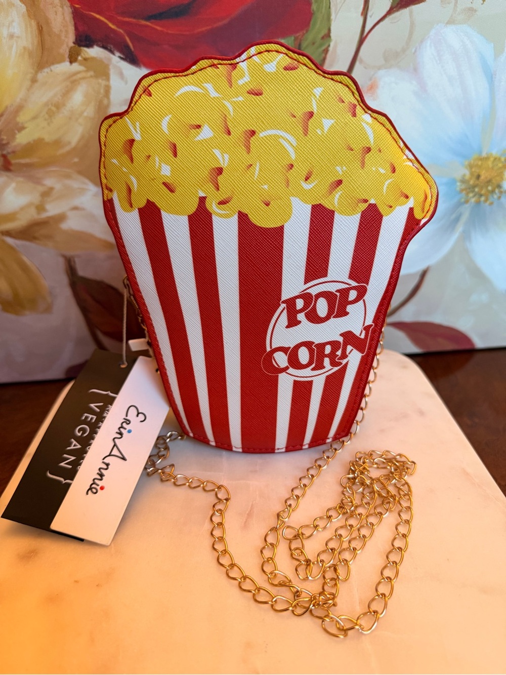 ErinAnnie Popcorn Crossbody Bag - Playful Novelty in Vegan Leather (NWT) - Picture 4 of 13